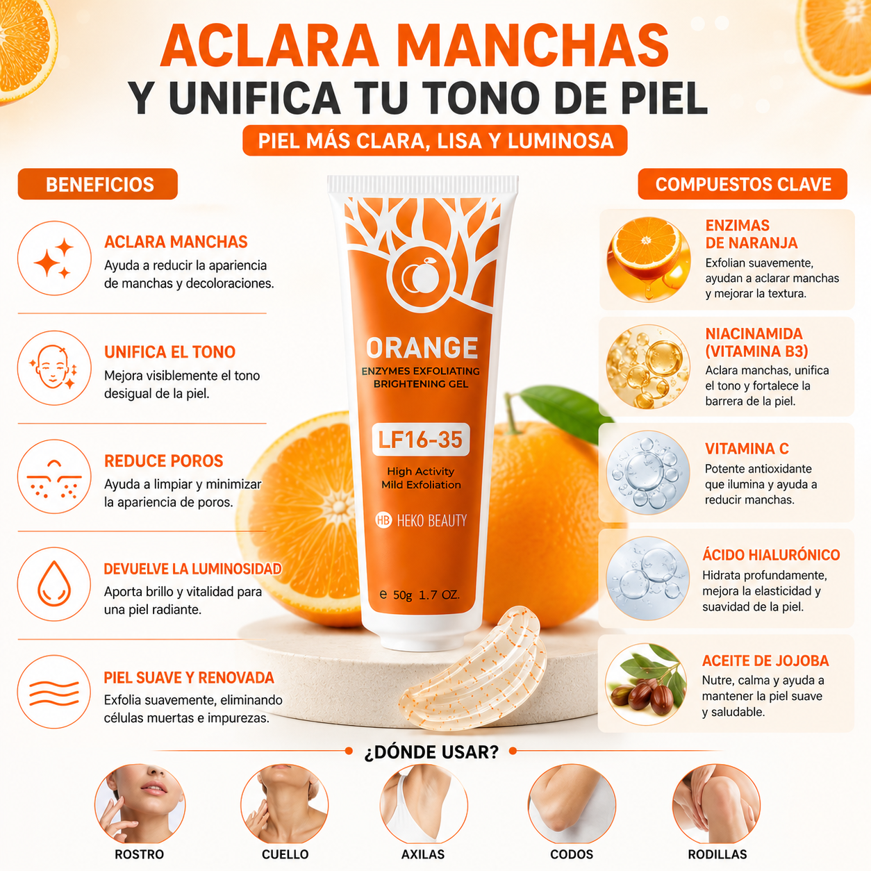 2X 1 GEL EXFOLIANTE  DE ENZIMA ORANGE