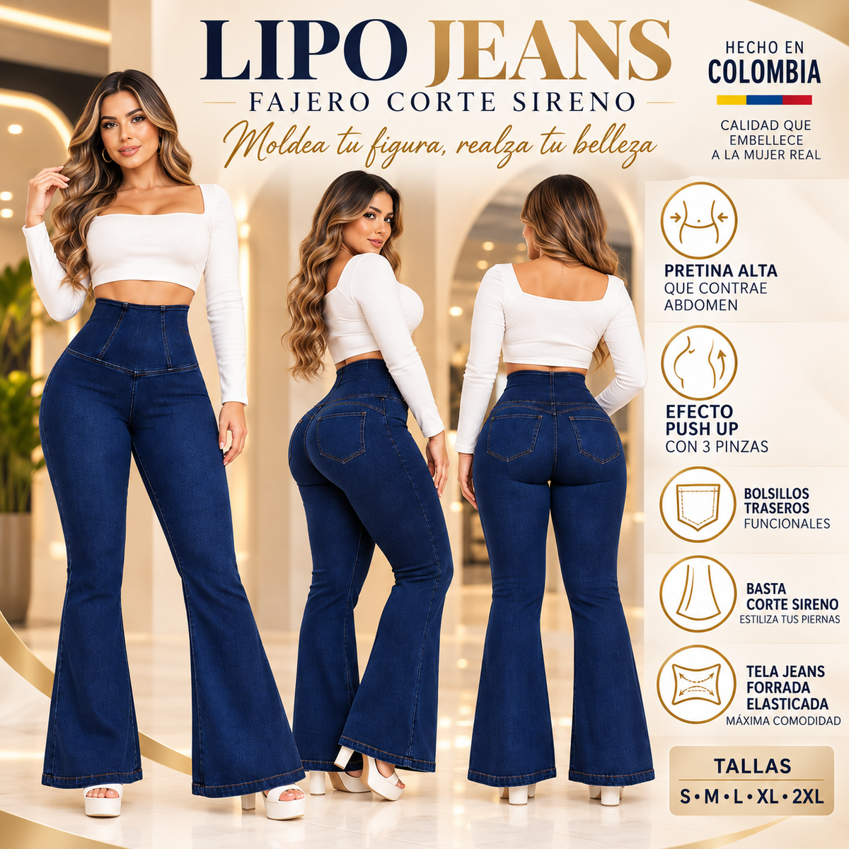 LIPO JEANS FAJERO CORTE SIRENA😱😱OFERTA ILIMITADA