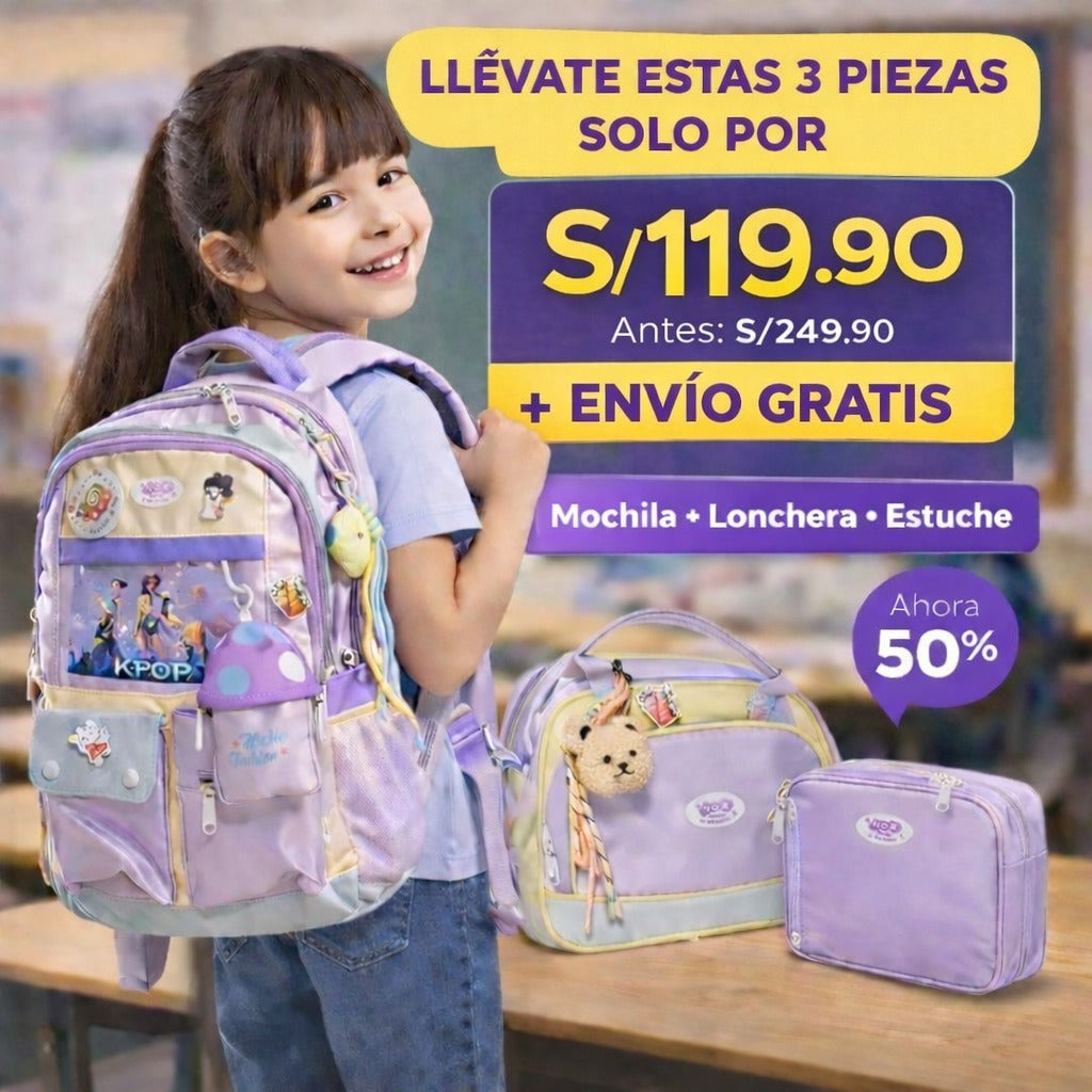 💜 Set COMPLETO  KPOP 3 Piezas - Oferta S/119.90