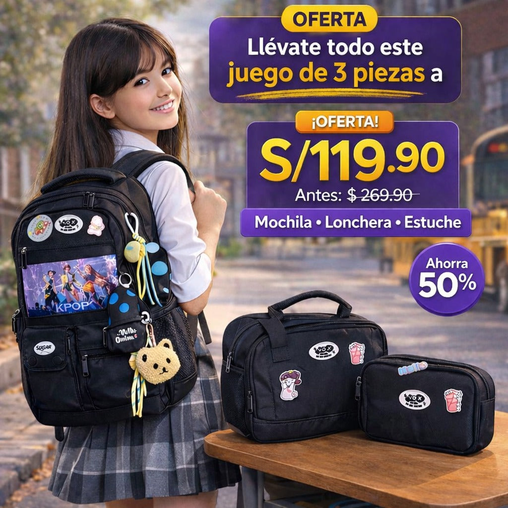 💜 Set COMPLETO  KPOP 3 Piezas - Oferta S/119.90