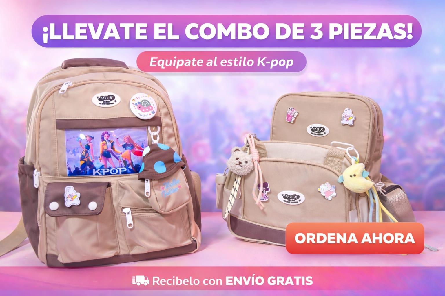 💜 Set COMPLETO  KPOP 3 Piezas - Oferta S/119.90